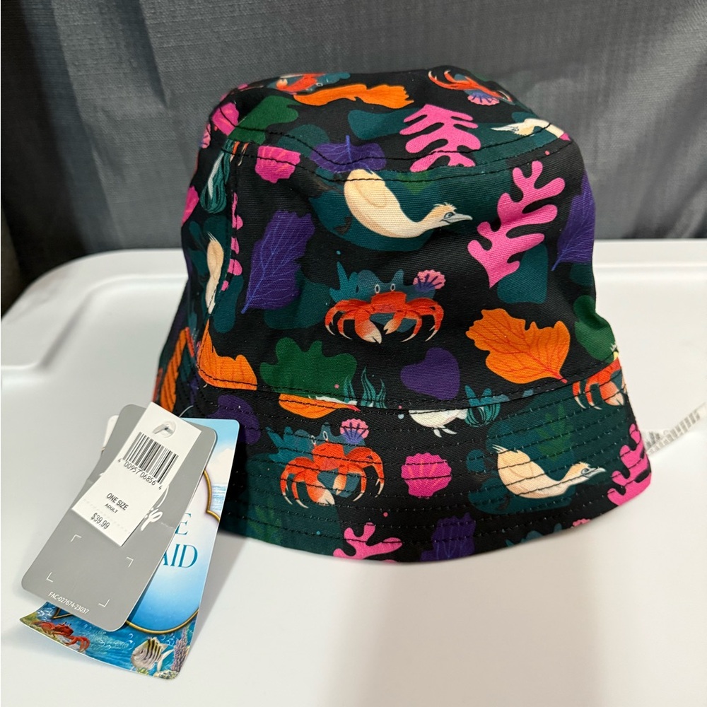 NWT Disney The Little Mermaid Reversible Bucket Hat